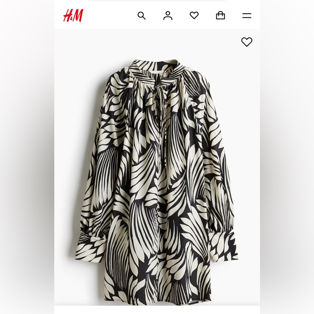 H&M Black and White Blouse Dress